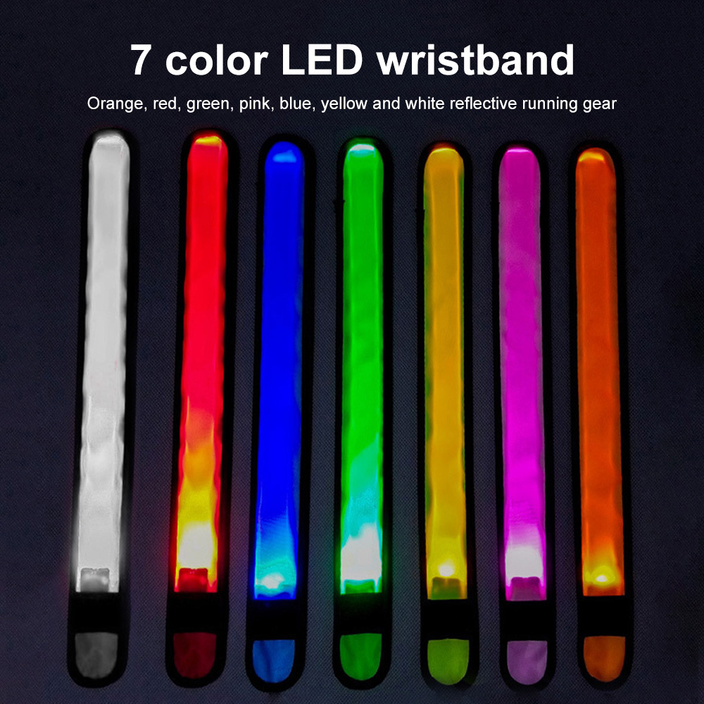 Luminous Arm Band LED Bracelet Wristband Cycling Light Night Running Armband Outdoor Warning Wrist Strap Reflective Strip