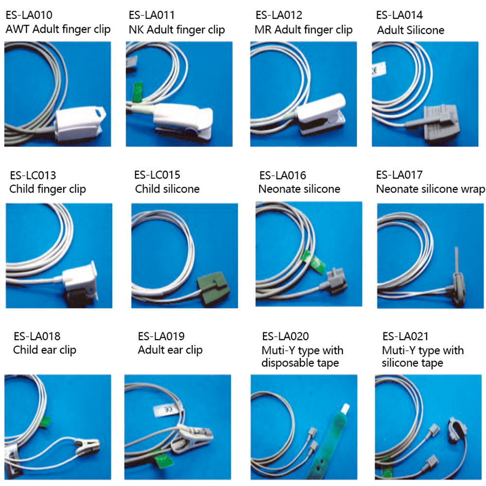 China BLT için, dijital çip hasta monitörü yeniden kullanılabilir çocuk parmak klip klip silikon uzun kablo spo2 sensörü oksijen sensörü