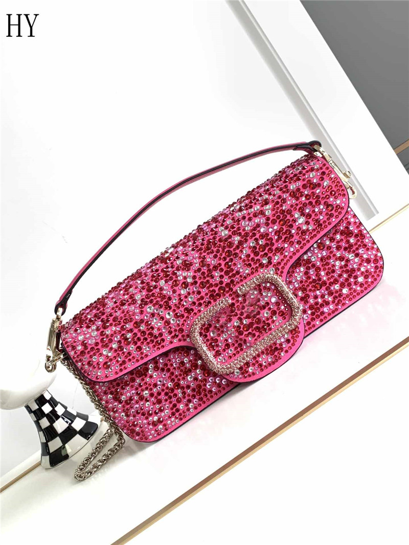 Designer Luxury Small Loco Crystal Borsa A Spalla utsmyckad crossbody axelväska Imitation Crystal Handväska