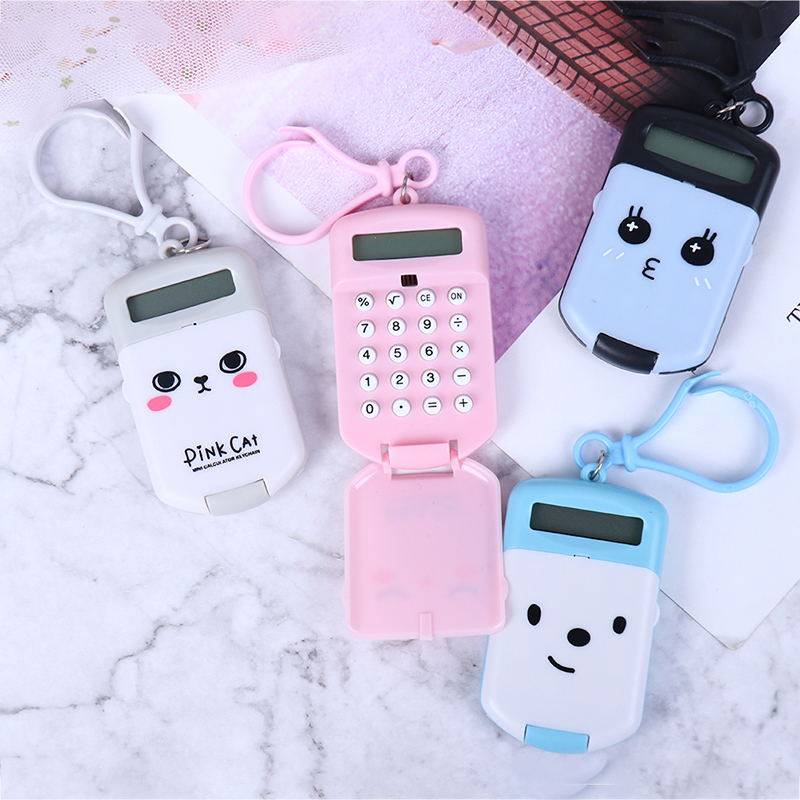 Portable Calculator Pocket Size Creative Keychain Calculator Office Supplies Kawaii Mini Calculator Display Office Supplies