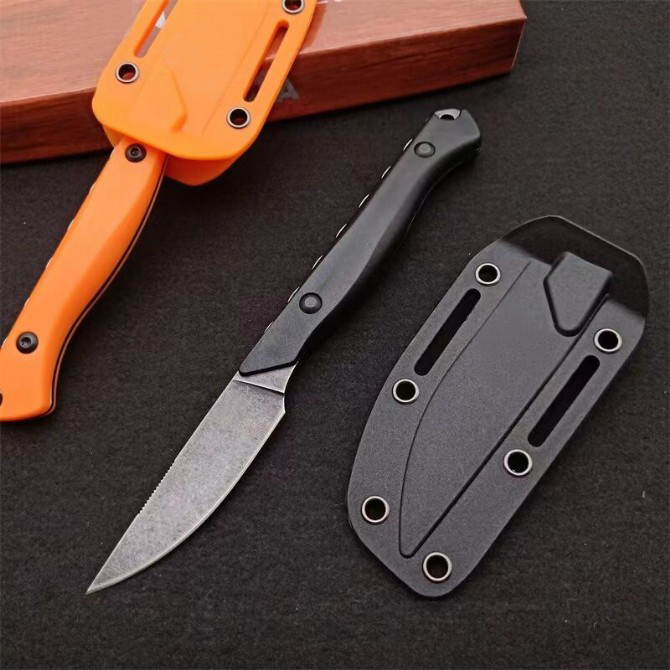 BM 15700 Hunting fixed blade Straight Knife CPM154 Stonewashed Blade Full Tang Santoprene Handle Daily Carry Outdoors Tactical Knives