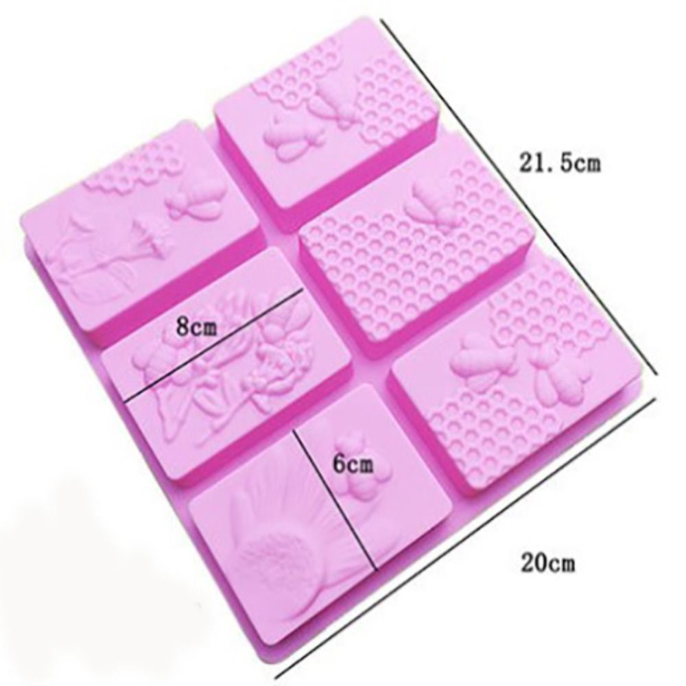 6 buracos feitos à mão oval de abelha molde de abelha molde de silicone diy 3d sobremesas