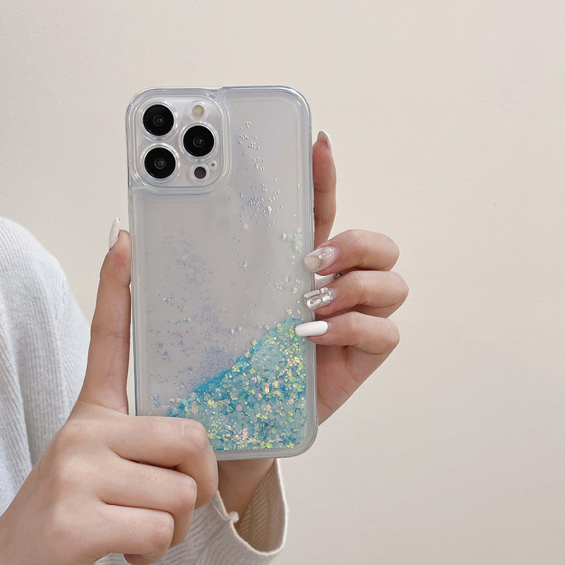 Luxury Glitter Luminio Liquid Quicksands Case iPhone 11 12Mini 13 14 Pro Max Xs Xr 7 8 6 6S Plus SE2 3 Copertina morbida Clear