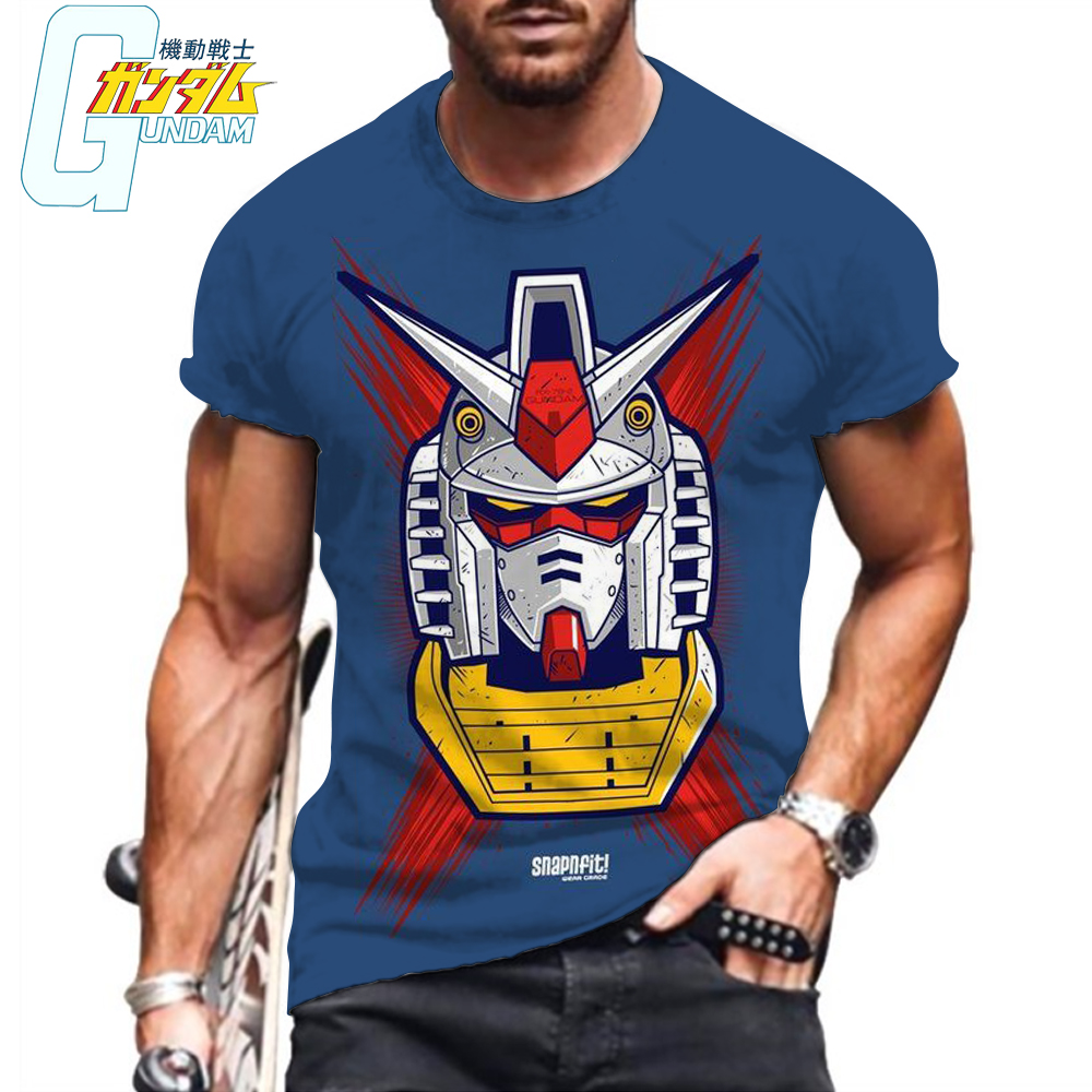 HARAJUKU MEN T-shirt nouvel Essentials Gundam HD Print Tops 6xl 2023 Vêtements surdimensionnés Anime High Quality Leisure Y2K Summer