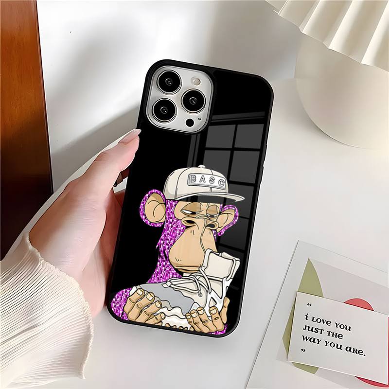 NFT APE Club Head Portrait Téléphone Case PC + TPU pour Apple iPhone 14 Pro 13 11 12 Mini 6 8 7 Plus XS XS XR Max Design Back Cover