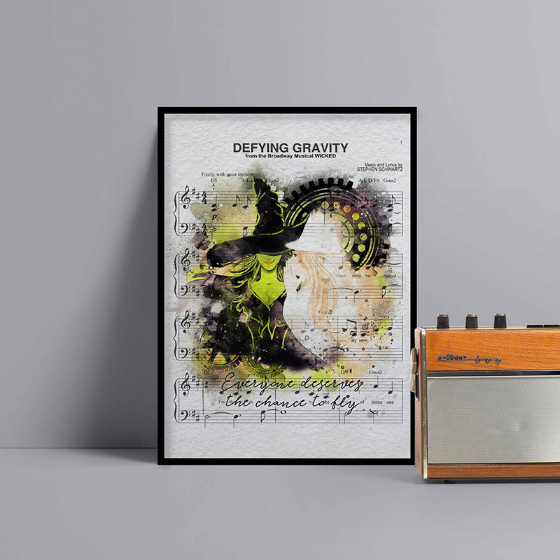 Злой музыкальный плакат стена искусство, бросающее вызов гравитации музыкальные картинки картинки холст печать ведьма музыка гостиная домашняя декор картина