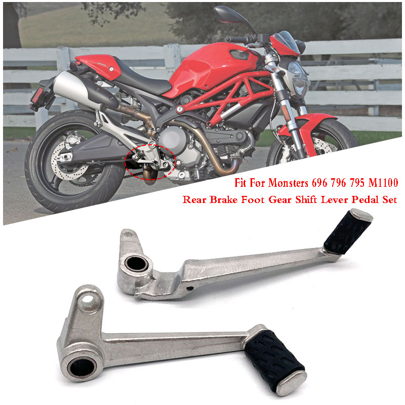 Motocykl aluminiowy tylna stopa hamulca Układ dźwigni biegów Pedal pasujący do potworów Ducati 696 796 795 M1100 2009-2013 10 11 12