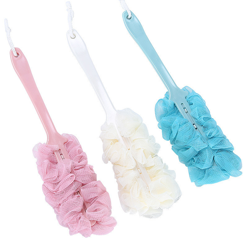 Massage Brushes New Long Handle Hanging Soft Mesh Back Body Bath Shower Scrubber Brush Sponge For Bathroom Shower Brush