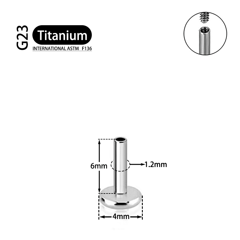 Titanyum G23 Saplama Küpe Çubuk Dahili İplik Fiş Septum Kulak Dudakları Burun Delme Tragus Vücut Takım Parçaları Aksesuarlar