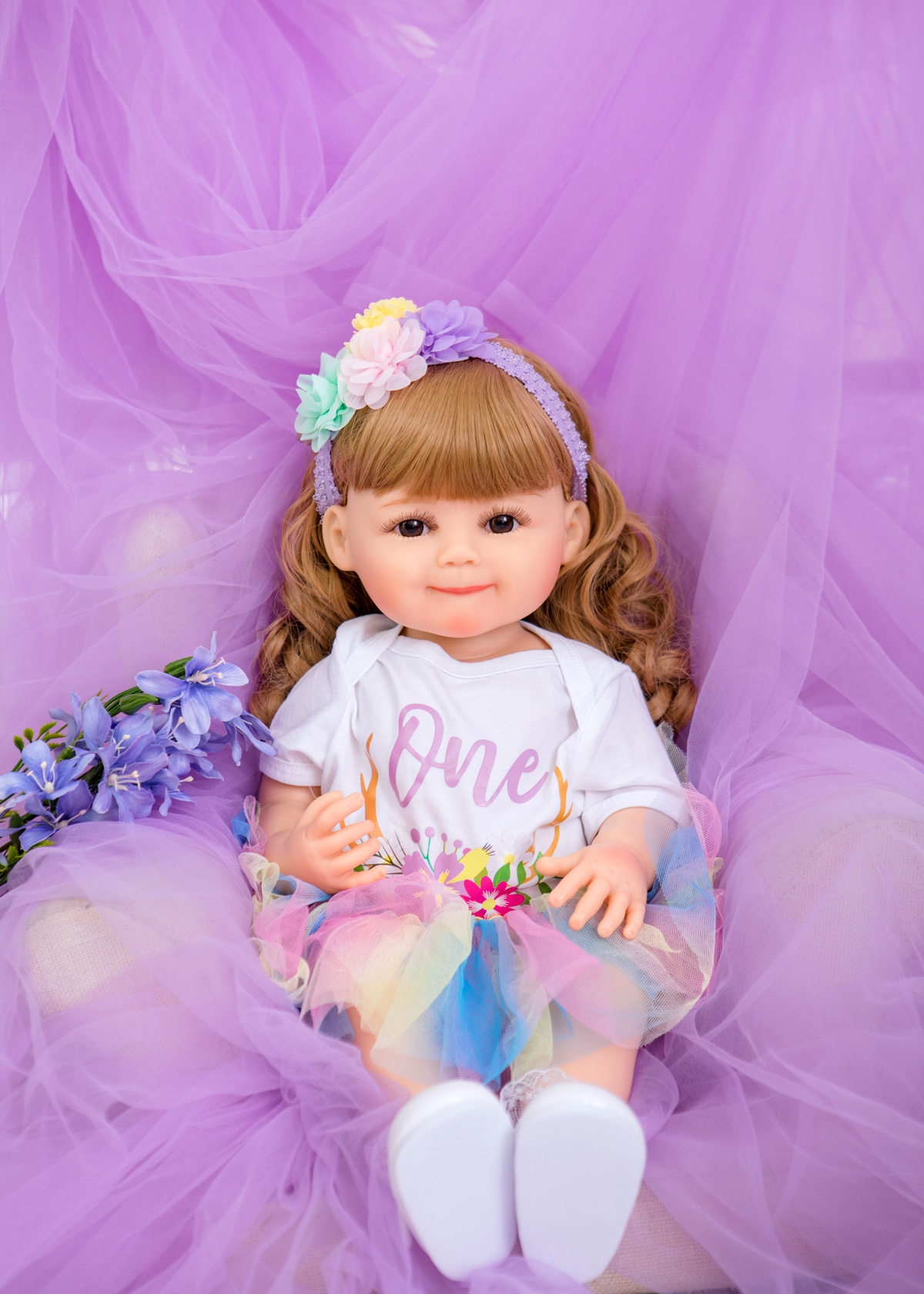 22インチ超かわいいuu人形すべてのシリコンリボーンベビードールマタルと子供のティーチングエイズ子供の日の誕生日プレゼント