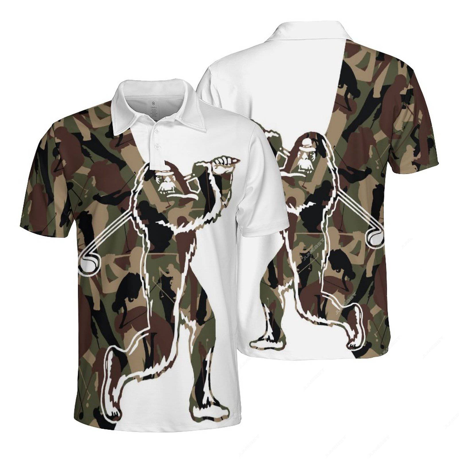 Jumeast Golf Men Camo Polo Shirt Honting Camouflage Soft Mesh Tシャツミリタリーライトアカデミアトレーニング若々しい活力服