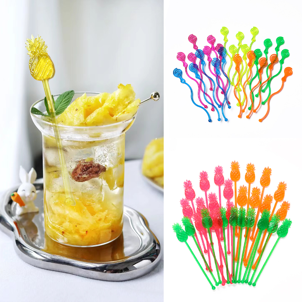 Bunte Sommersaft -Getränk -Getränke Flamingo Cocktail Swizzle Sticks Drink Muddler für Hawaiian Strand Geburtstag Hochzeitsdekoration