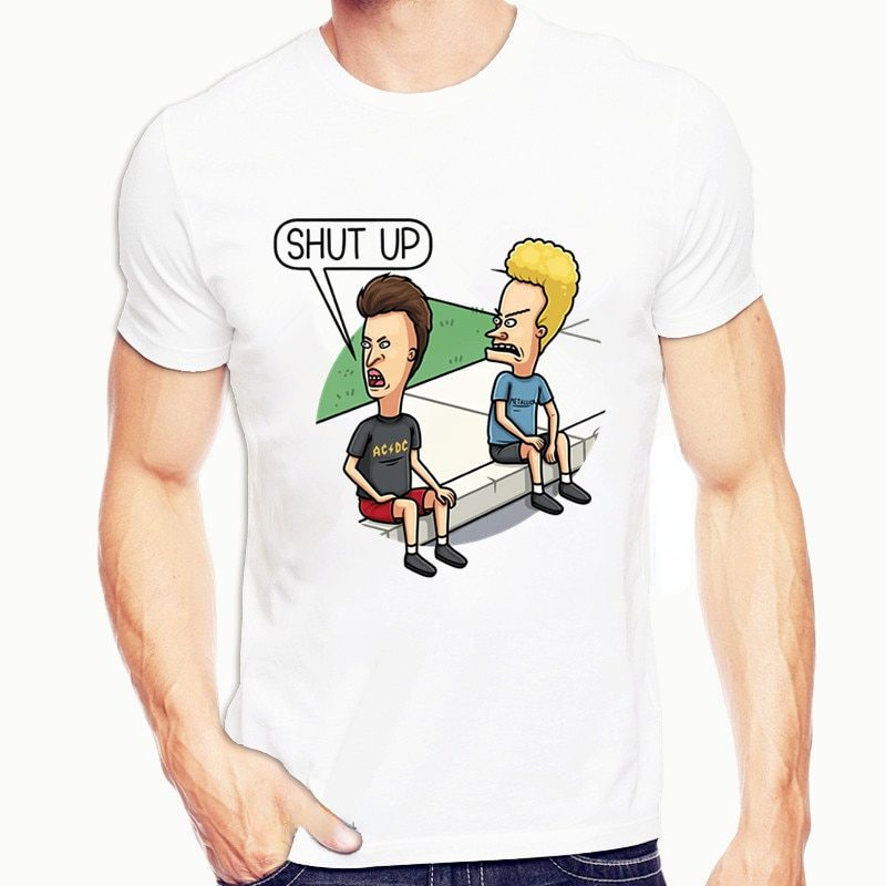 Beasvis und Butthead Beavis Verstärker Butthead Funny Print T -Shirt T -Shirt -Shirt für Männer und Frauen männliche einfache verrückte Humor -Hemd -Shirt -Druckt Spitzen