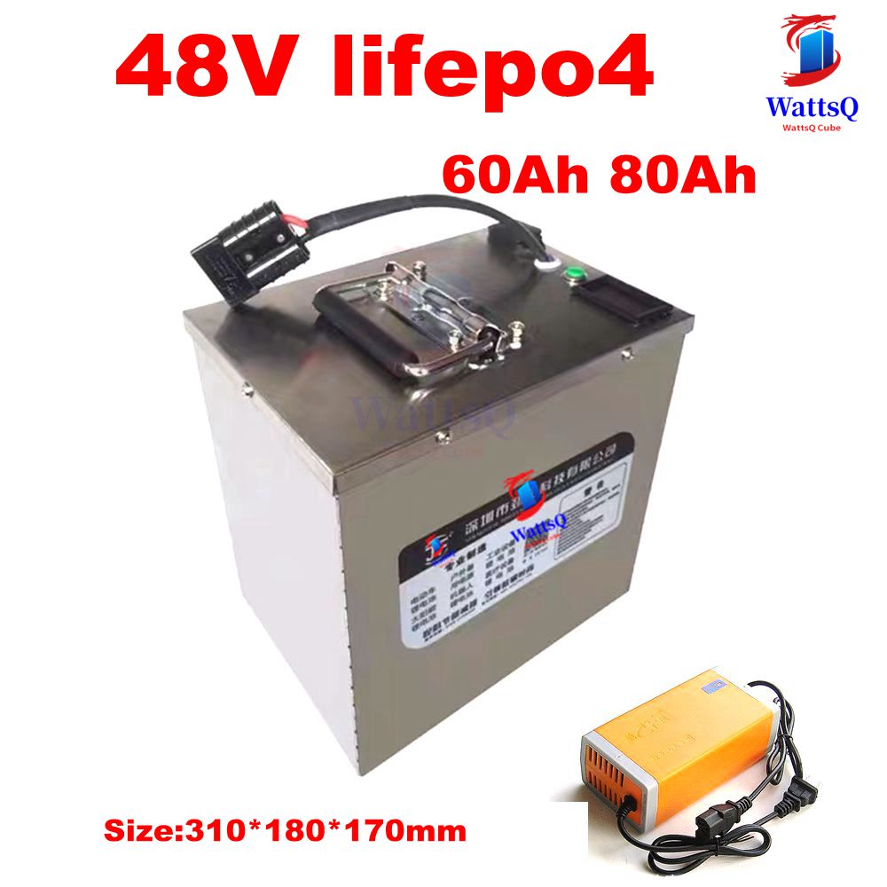 48 V 60AH LifePo4 48v 80AH LifePo4 BMS BMS dla 3000W Scooter Bike Golf Cart Solar Energy RV +10A Ładowarka