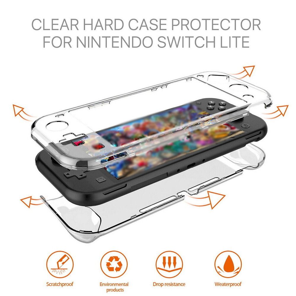 Pour le commutateur Nintendo Couvre-boîtier de protection transparent léger PC à choc dur, protéger la coque Nintendo Switch Lite Accessoires