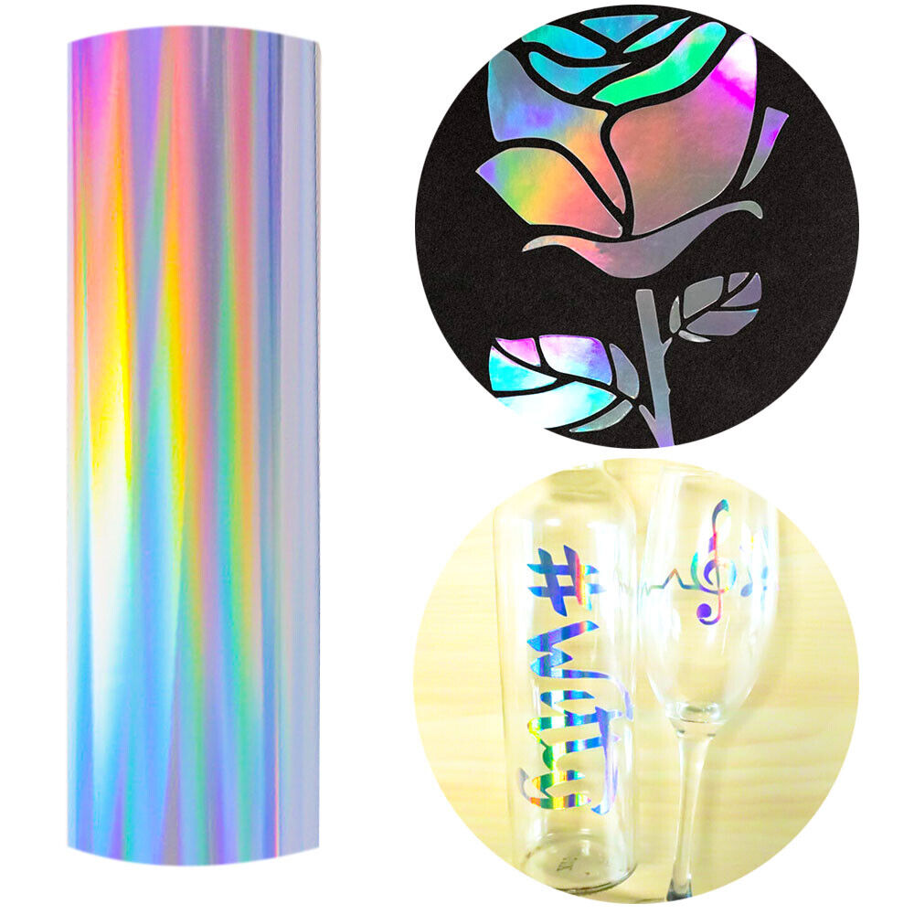 15cm*100cm Adhesive Vinyl Making Sign Vinyl Sticker Craft Waterproof Scrapbook Letter Iridescent Silver for Cup/Wall/Glass Decor