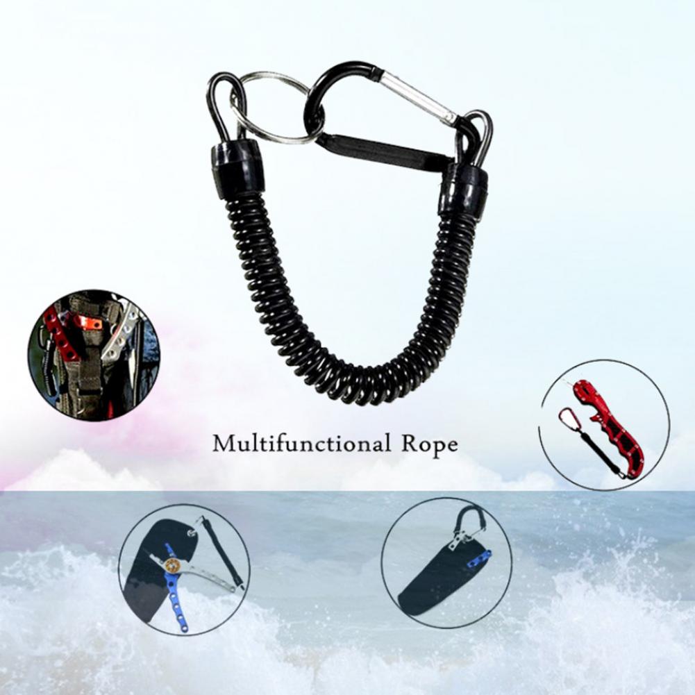 Anti-Lost Rope Elastic Safety Rep med Keyring Carabiner Anti-stöld TPU-spiralfisken Anti-Lost Cord Safety Lanyard