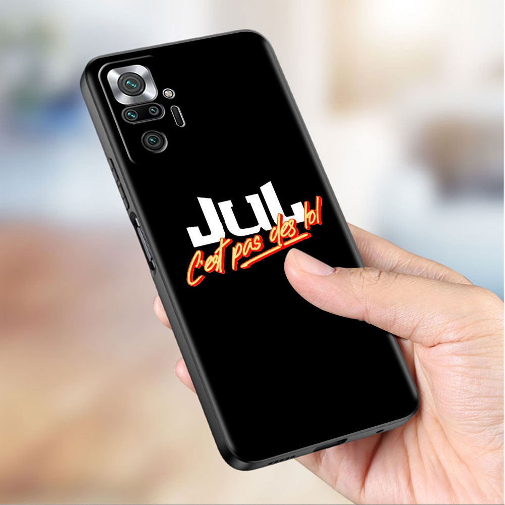 Case de téléphone noir de luxe pour xiaomi redmi note 11 10 9 8 7 Pro 9s 9a 9c 10s 8t K40 10c 10s Funda Cover juls cest pas des lol