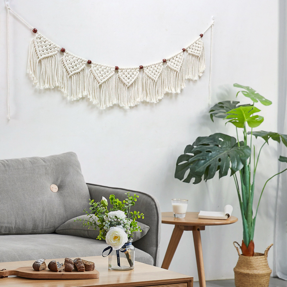 Macrame Wall Hanging Tapestry Hand Woven Macrame Tapestry Boho Decor Modern Boho Tapestry Wall Decor Macrame Banner Garland