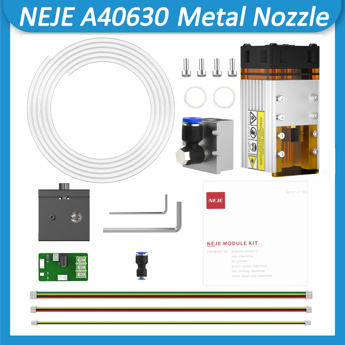 Neje Lasermodul Kits 450nm Blaues Licht TTL -Modul für Lasergravierholz Schneiden intelligenter