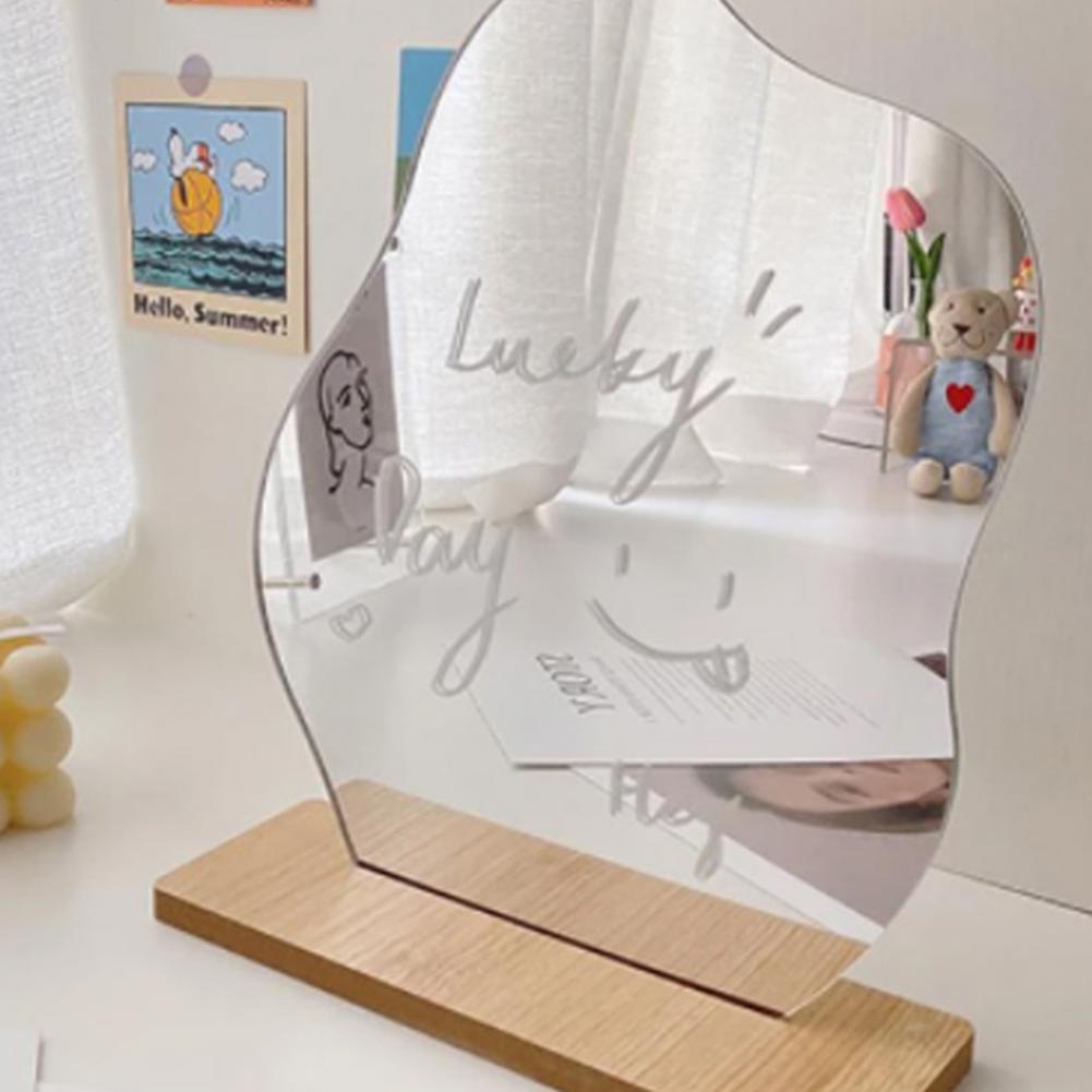 Estilo nórdico espejo irregular escritorio de escritorio espejo inspirador irregular espejo decorativo acrílico escritorio de pie espejo de pie