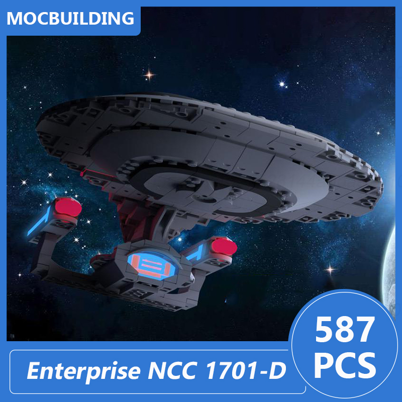 USS Enterprise NCC 1701-D Playset Model MOC Building Bluki DIY Zgromadzenie Cegły Space Educational Creative Xmas Prezenty 