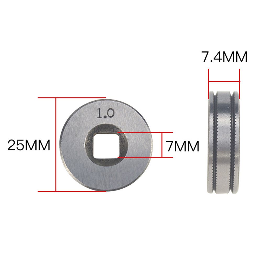 Ruota del filo rullo di saldatura MIG 0,6 mm 0,8 mm 1,0 mm 25x7,4 mm Knurl K scanala