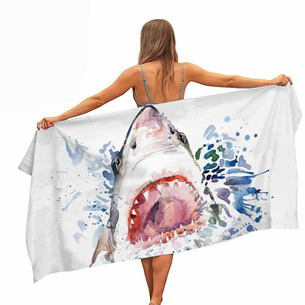 Marine Life Beach Towel Microfiber Pool Portable Quick Fast Dry Sand Outdoor Travel Swim Blanket Yoga Mat Home Decor Women Men