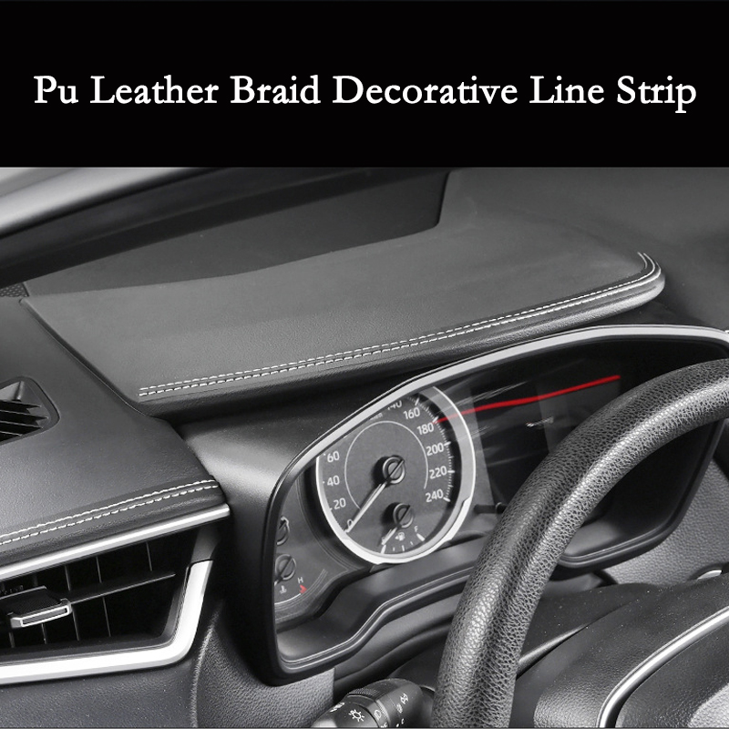 50cm Car Mouldings Trim Pu Leather Braid Decorative Line Strip for Door Dashboard Sticker Car Interior DIY Strips Car Interior