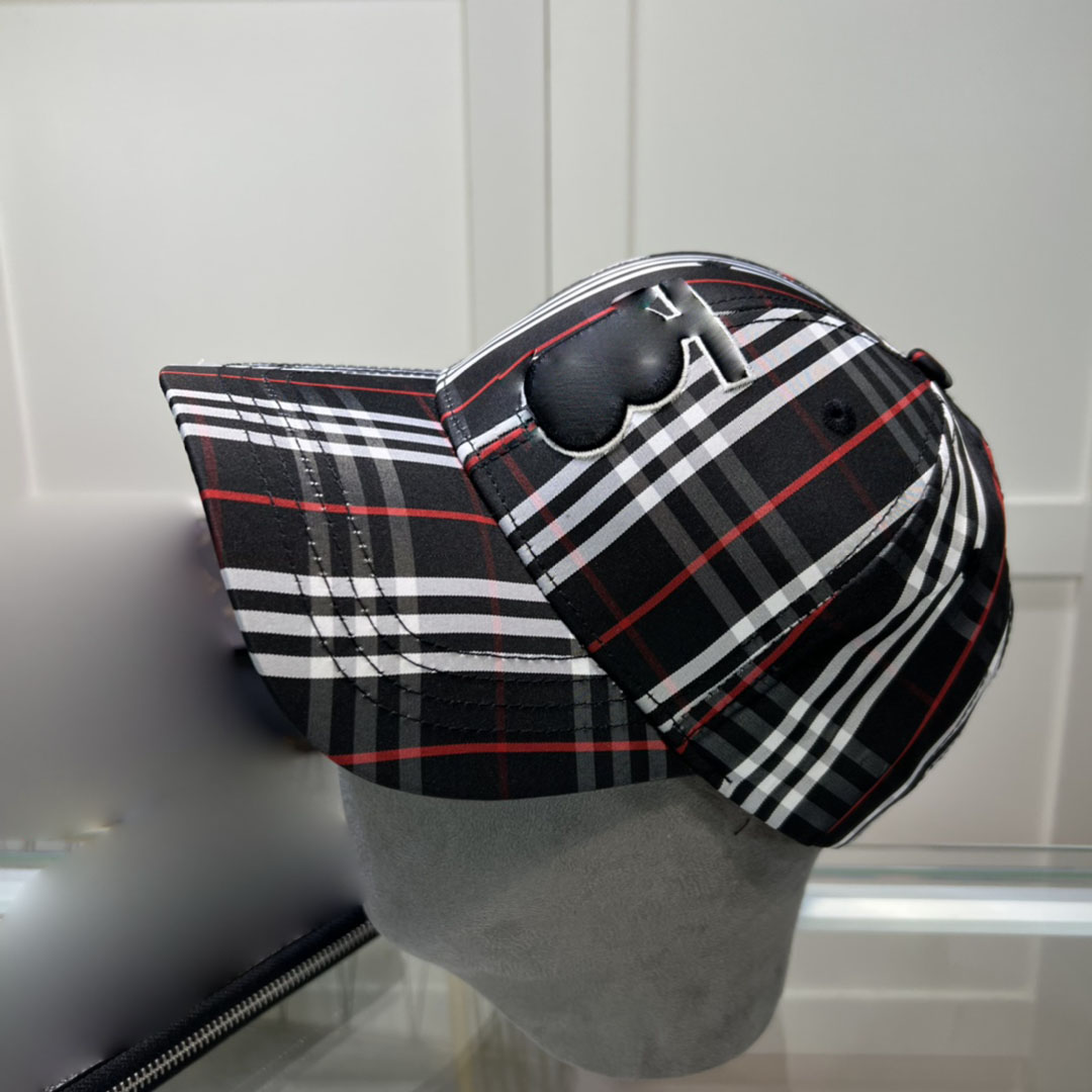 Embroidered plaid baseball cap classic trucker hats outdoor men's designer hat women's versatile casquette luxe