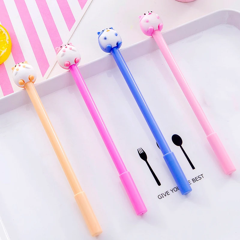 Pennen 24 stcs/bulk Japan cartoon kawaii pennen schattige hamster grappige gel pen terug naar school balpoint esthetisch briefpapier ding object 2022