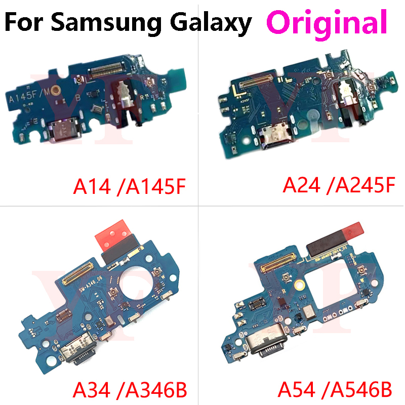 Original för Samsung Galaxy A14 A24 A34 A54 A145F A146B A245F A346B A546B USB Laddningsdock Port Connector Flex Cable CABLE CABLE CABLE