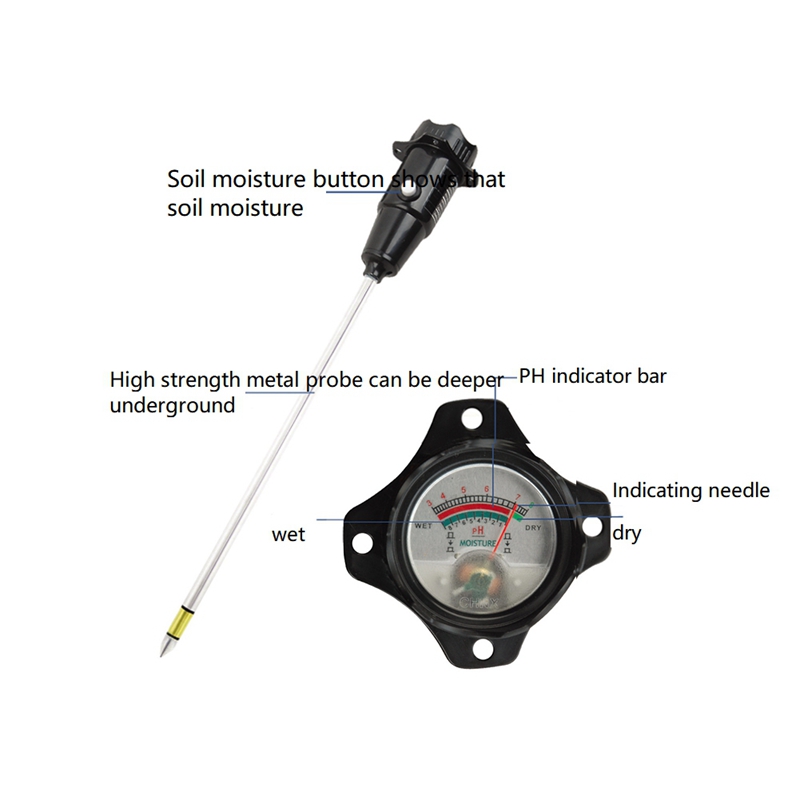 de long sonde Mydrat d'humidité de pH du sol profond 2 IN-1 SOIL PHETER POUR LES GRANDES PLANTES PLANTES GARDING