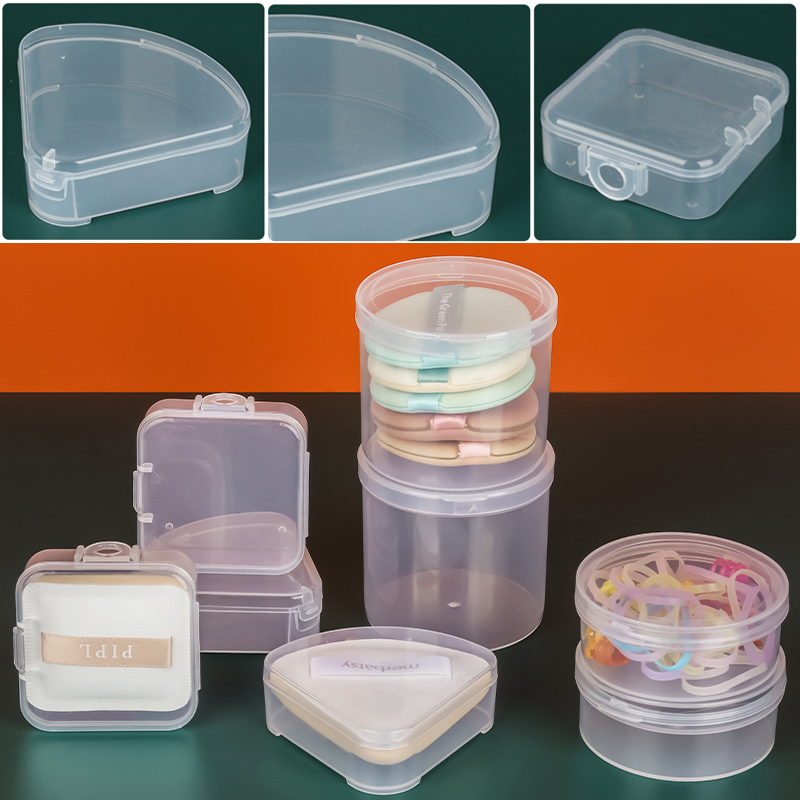 Mini Plastic Box Rectangle Round Sector Box Translucent Box Storage Box Dustproof Durable Strong Jewelry Storage Case Container