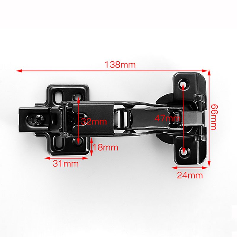 165 gradi Cubioni di cerniera del tampone serranda nera Adattatura a cerniere morbide le cerniere dell'armadio Open Degreate165 a 175