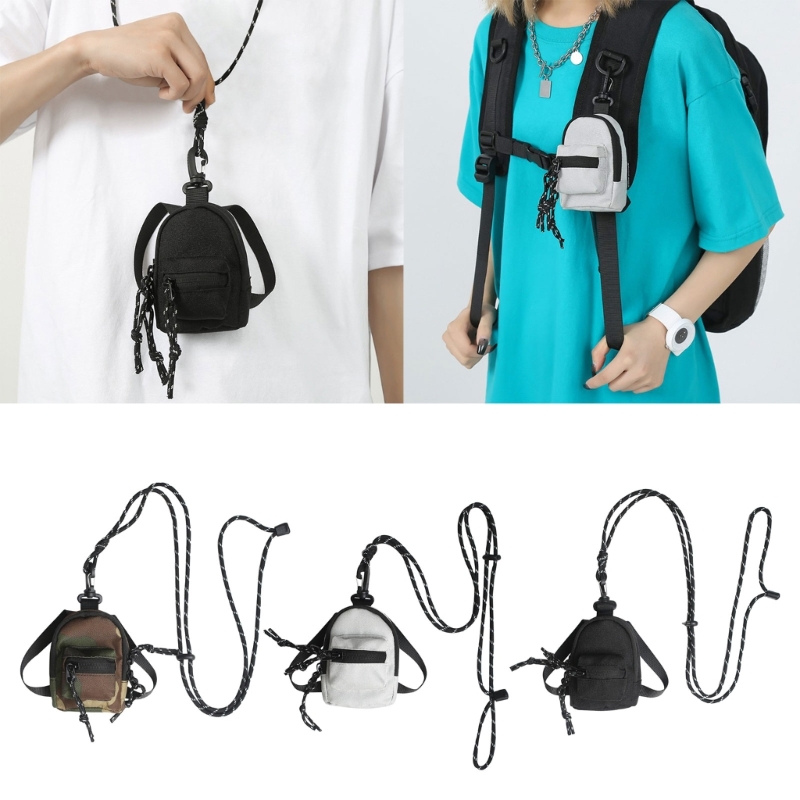 Mini Sac à bandoulière avec le carabiner pour hommes femmes Small Travel Wallet Purse Small Crossbody Bag Pouche de téléphone portable