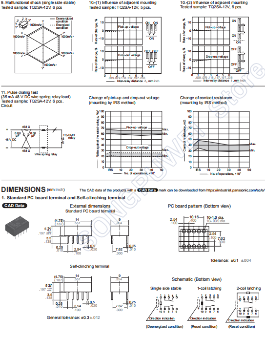 TQ2 Signal Relays 5V 12V 24V DC 1A 10PIN TQ2-5V TQ2-12V TQ2-24V TQ2-L2 TN2 ATQ209 ATQ203 ATQ204 ATQ204 100% NIEUW