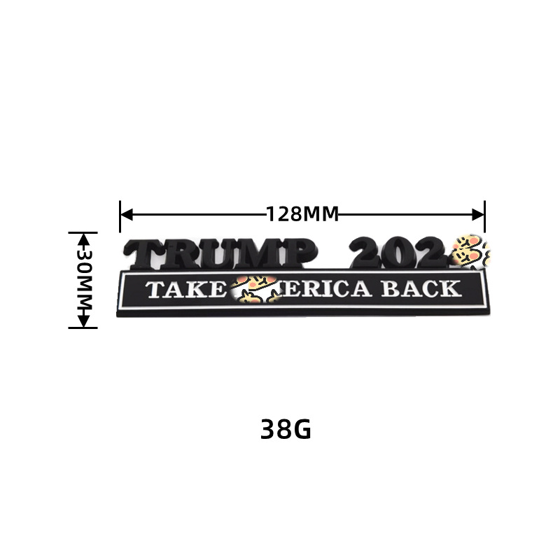 Trump 2024 CAR METAL NACKER DECORATION PARTACJA PRZEWODNIKA PREZYDACJA PRZEPUWNIKA PRZEPUWNIKA Trump Body Body Board Banner 12,8 x 3 cm