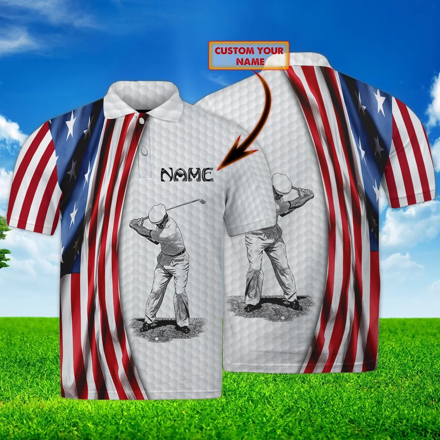 Plstar cosmos gepersonaliseerde naam golf 3D geprinte zomer korte mouw polo shirts unisex t-shirt cadeau voor golfspeler pol-34