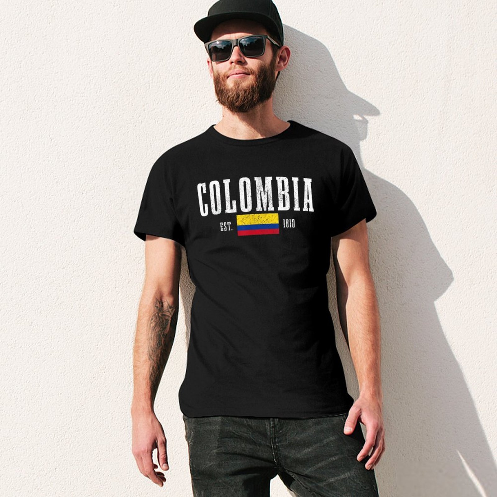 More Design Colombia Flag Colombian Men Tshirt Tees T-Shirt O-neck T Shirts Women Boys Clothing 100% Cotton