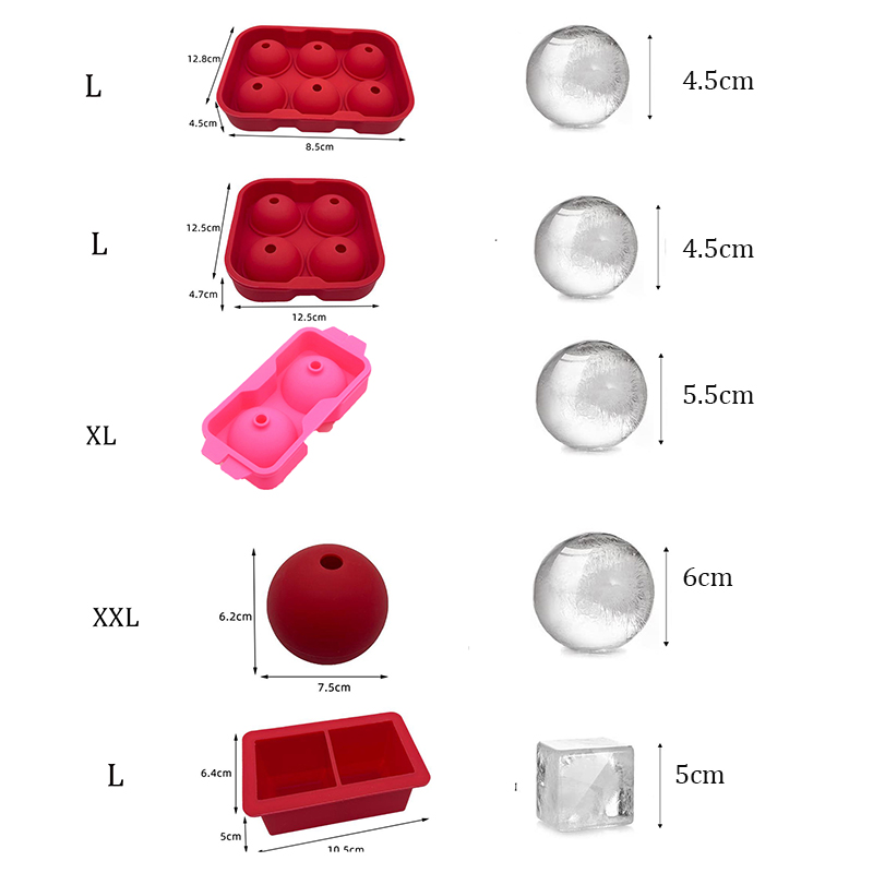 Stampo blocco di ghiaccio in silicone sfera di ghiaccio whisky grande BPA a forma rotonda a forma di ghiaccio maker telaio di stampo estate gadget estate