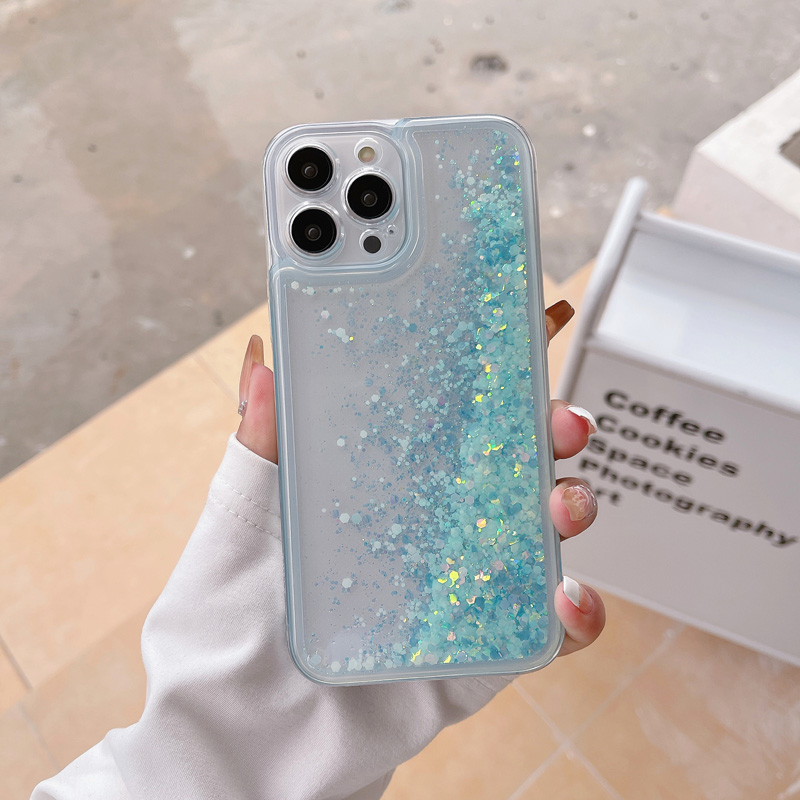 Luxury Glitter Luminio Liquid Quicksands Case iPhone 11 12Mini 13 14 Pro Max Xs Xr 7 8 6 6S Plus SE2 3 Copertina morbida Clear