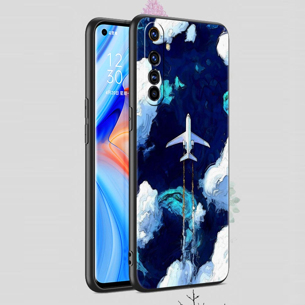 För Realme 10 9 8 5G 7 6 GT2 Pro Plus 9i 8i C21 C11 C25 C35 Airplane World Map Travel Telefonfodral för Realme GT Neo 2 3 3T Cover