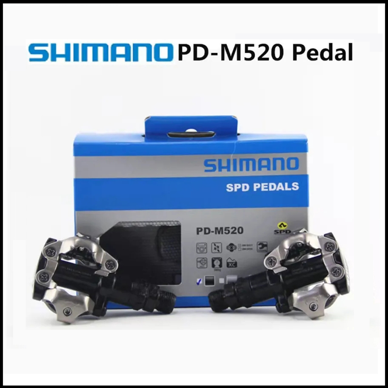 Shimano original PD M520 MTB Mountain Bike Bicycle Pedal Bicicleta Auto-travando os pés de bicicleta Bicycle Parts Acessórios