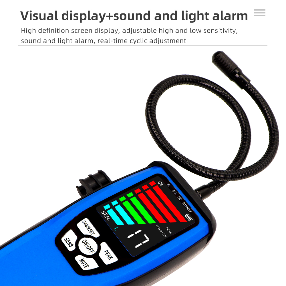 LD-200 verwarmde diode koelmiddel lekdetector flexibele sonde automatische analysator automotive brandbare gasmonitor determiner