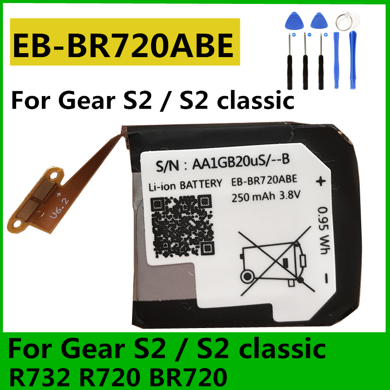 RUNBOSS EB-BR720ABE EB-BR730ABE EB-BR800ABU Batteri för Samsung Galaxy Watch Gear S4 Sport S2 3G S3 Classic Frontier R760