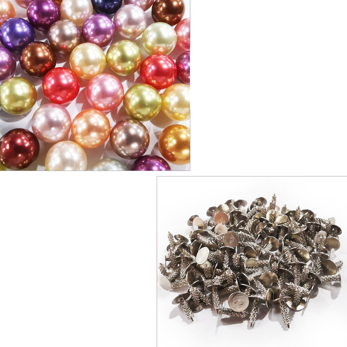 100 ensembles Colorful Pearl Rivets Studs 8 mm ~ 16 mm Round Rivet pour DIY Cuir Craft Sac Chaussures Chaussade Clothes Décoration de mariage