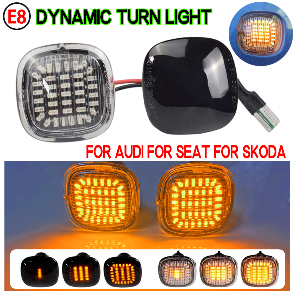 Pour Skoda Fabia Octavia Mk1 Mk2 Roomster Rapid NH3 LED Turn Signal Signal Marker Light Sequential Lampe For Audi Seat Ibiza