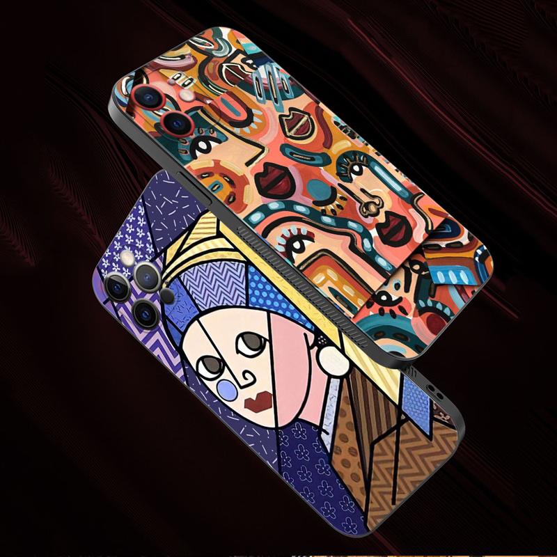 Picasso Abstract Art Painting Téléphone Case pour Apple iPhone 15 14 13 12 11 Pro Max 13 12 MINI XS MAX XR X 7 8 Plus couverture