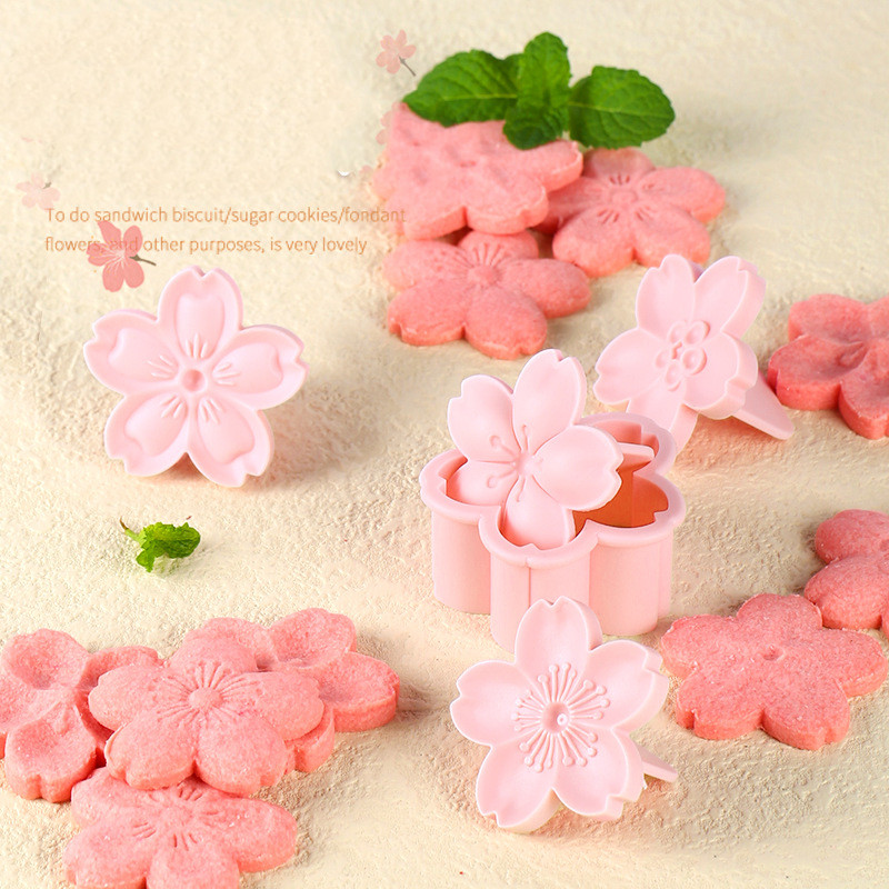Bee Cherry Blossom Mold Polymer Clay Flower Leaf Printing Cutting Die Ceramic Pottery Leave Fondant Cookie Cake Modeling Tool